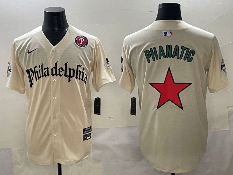 Men 2025 Philadelphia Phillies Blank Cream Five generations Joint Name Nike MLB Jersey style 2